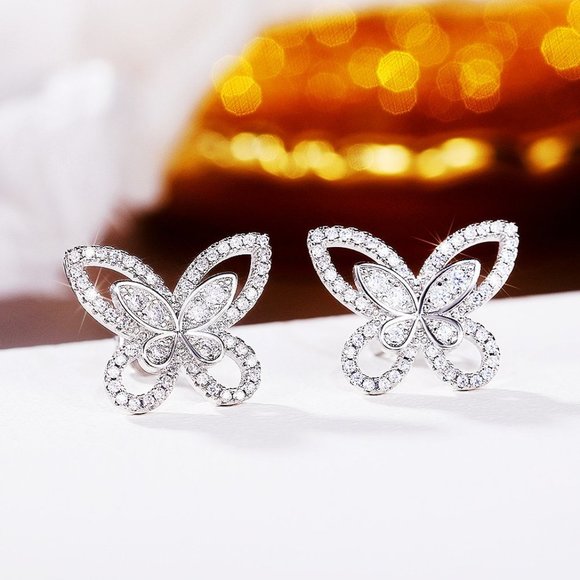 🎀 Cute Silver Gold Rose Gold Plated Animal Earring Stud for Women, HA4488 - Picture 1 of 3